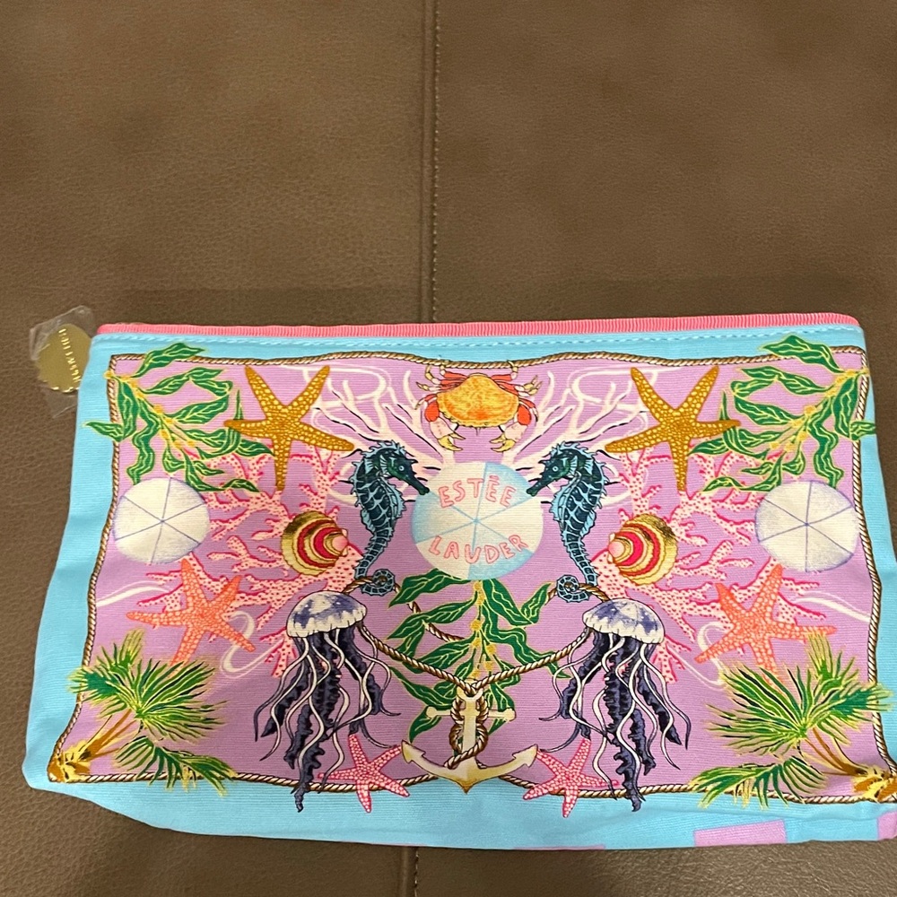 Estee Lauder Multicolor Cosmetic Bag. Nautical theme